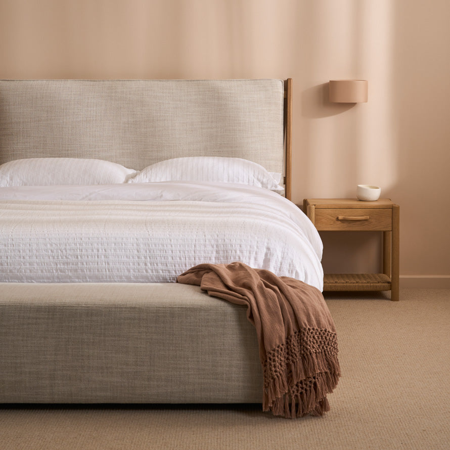 Millie Bed + Arlo Bench - Limestone (EOFY Offer)