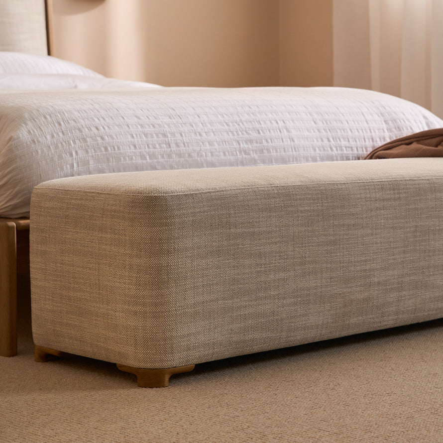 Millie Bed + Arlo Bench - Limestone (EOFY Offer)