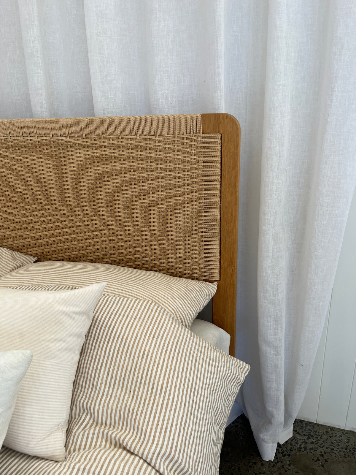 Lonis Bed | Danish Paper Cord | Queen Size | READY TO GO!