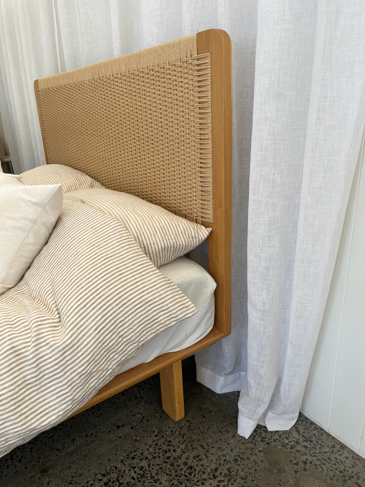 Lonis Bed | Danish Paper Cord | Queen Size | READY TO GO!