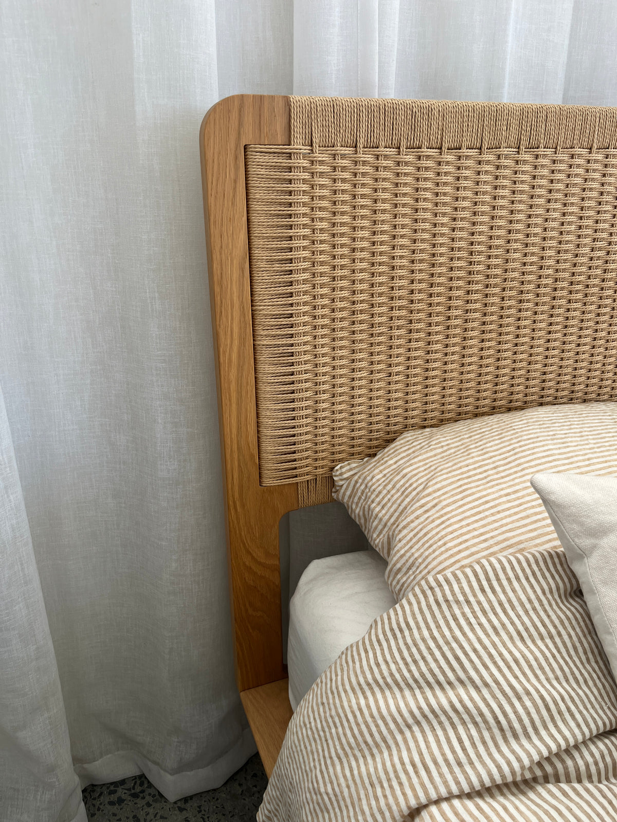 Lonis Bed | Danish Paper Cord | Queen Size | READY TO GO!