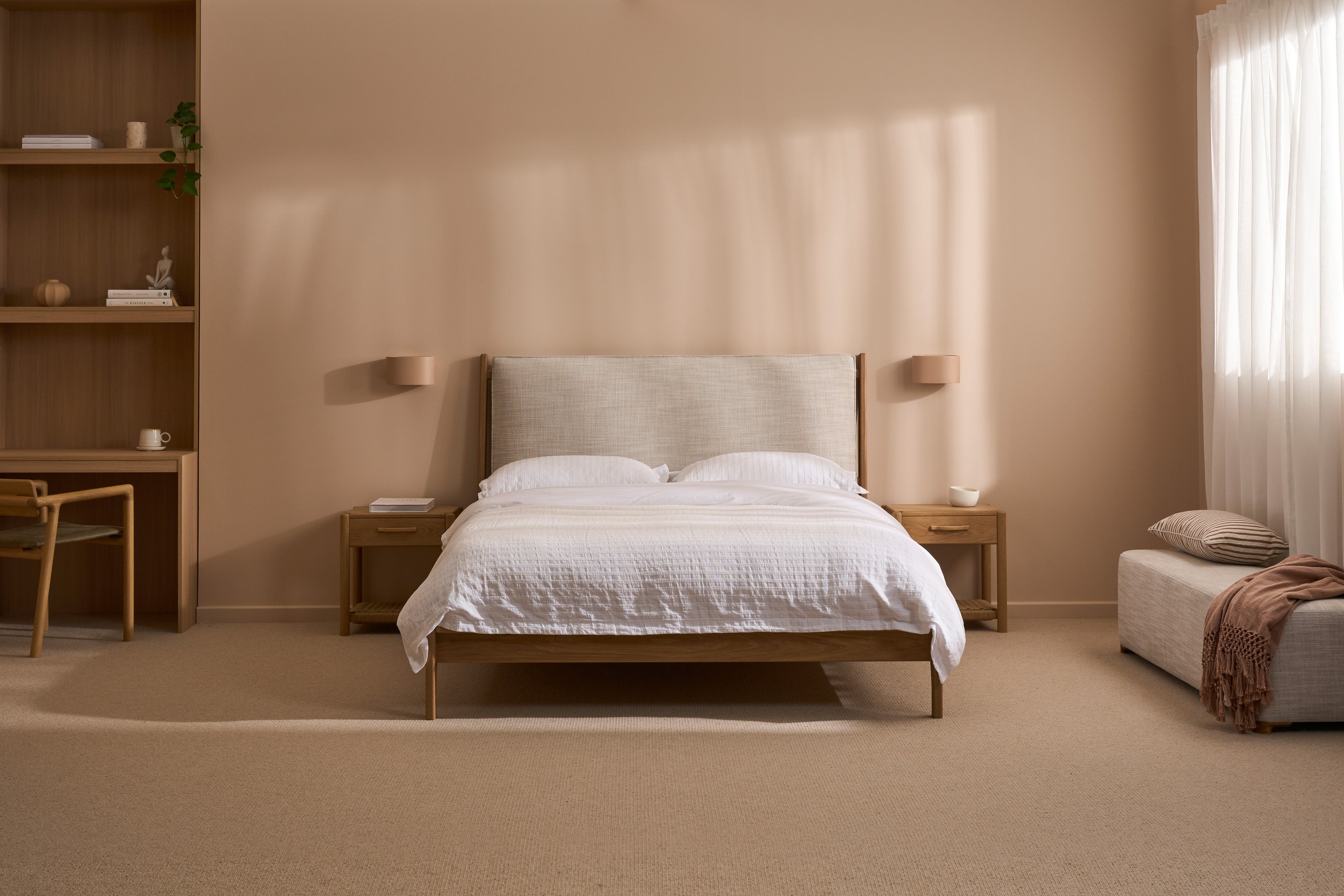 Millie Bed + Arlo Bench - Limestone (EOFY Offer)